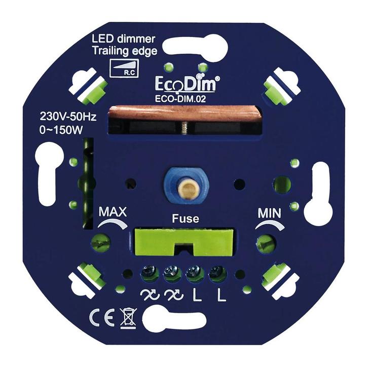 EcoDim Dim. led 0-150W fase afsnijding ECO-DIM.02., Doe-het-zelf en Verbouw, Elektra en Kabels, Stopcontact, Nieuw