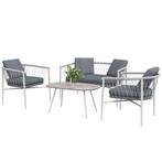 TRUUSK Rattan Tuinmeubelset - 1 Salontafel, 2 Stoelen, 1 Dub, Tuin en Terras, Tuintafels, Verzenden, Nieuw
