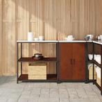 vidaXL Keukenopslag set met plank met opslag 2 pcs Roestig, Verzenden, Nieuw, Bruin