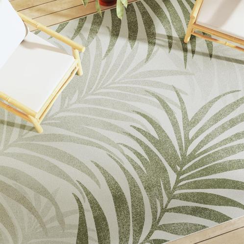 vidaXL Vloerkleed voor binnen buiten laagpolig 190x300 cm, Huis en Inrichting, Stoffering | Tapijten en Kleden, Groen, Nieuw, Verzenden