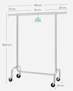 Verstelbaar Kledingrek op Wielen –Staal en 130 kg Draagkrach, Kleding | Dames, Kledingrekken, Verzenden, Nieuw