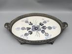 Art Deco dienblad – keramiek en tin - Dienblad - Metaal,