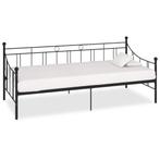 vidaXL Slaapbank metaal zwart 90x200 cm, Huis en Inrichting, 90 cm, Eenpersoons, Verzenden, Zwart
