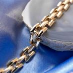 Gouden panter schakel armband | 19,5 cm (vintage) (vintage), Ophalen of Verzenden, Gebruikt, Overige kleuren, Goud