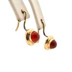 Gouden oorstekers met granaat (oorbellen, gouden oorknopjes), Sieraden, Tassen en Uiterlijk, Oorbellen, Goud, Met edelsteen, Gebruikt