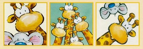 Kunstdruk Jean Paul Courtsey - Funny Friends IV 95x33cm, Huis en Inrichting, Woonaccessoires | Schilderijen, Tekeningen en Foto's