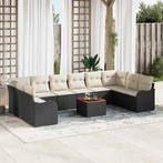 vidaXL Tuin Sofa Set 11 pcs Zwart Poly riet, Verzenden, Nieuw, Rotan