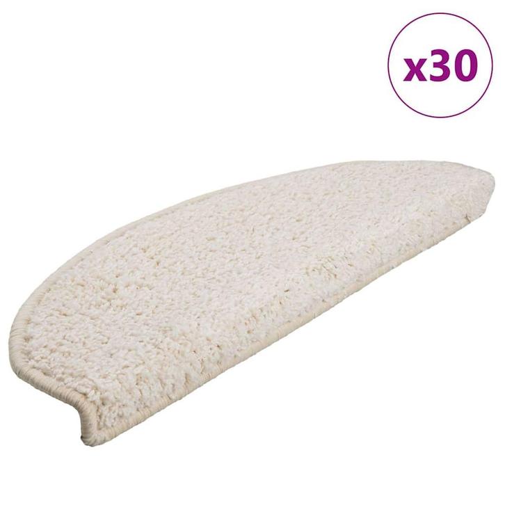 vidaXL Trapmatten 30 stuks 65x21x4 cm Wit Halfrond Groot, Doe-het-zelf en Verbouw, Ladders en Trappen, Nieuw, Verzenden