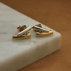 Bicolor gouden oorstekers met diamant; 0,12 ct. | Le Chic, Sieraden, Tassen en Uiterlijk, Gebruikt, Overige kleuren, Ophalen of Verzenden