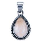 Zilveren Citrien edelsteen druppel met parelrand kettingh..., Sieraden, Tassen en Uiterlijk, Kettinghangers, Verzenden, Nieuw