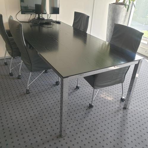 LUXE vergadertafel met ZWART blad  - 220x100 cm  CHROOM FRAM, Zakelijke goederen, Kantoor en Winkelinrichting | Kantoormeubilair en Inrichting