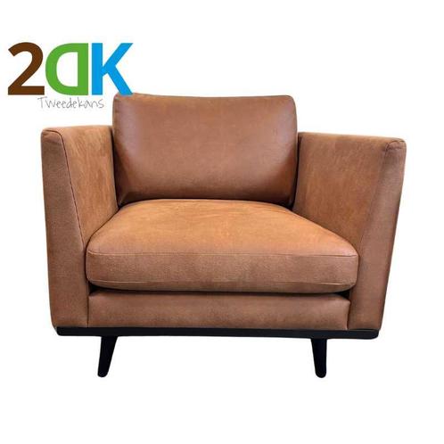Fauteuil Odissi - leer Kentucky cognac 09 - 84 cm breed, Huis en Inrichting, Fauteuils, Nieuw, Leer, Ophalen of Verzenden