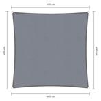 Vierkante schaduwdoek - Grijs - Waterdicht - 4,0 x 4,0 m, Nieuw, Ophalen of Verzenden