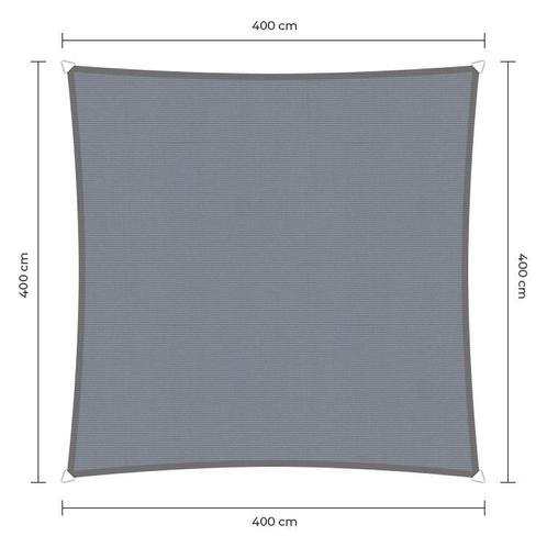 Vierkante schaduwdoek - Grijs - Waterdicht - 4,0 x 4,0 m, Tuin en Terras, Schaduwdoeken, Ophalen of Verzenden