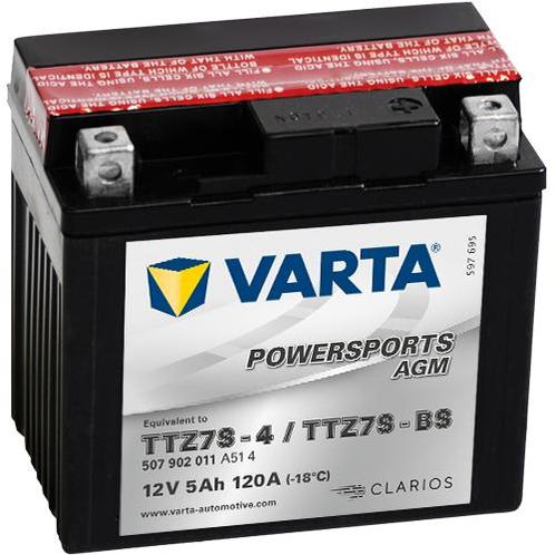 Varta Powersports AGM TTZ7S-BS accu | 507 902 011 | 12V 5Ah, Auto-onderdelen, Accu's en Toebehoren, Ophalen of Verzenden