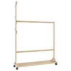 vidaXL Kledingrek met haken en wielen 100x35x157 cm bamboe, Kleding | Dames, Kledingrekken, Verzenden, Nieuw
