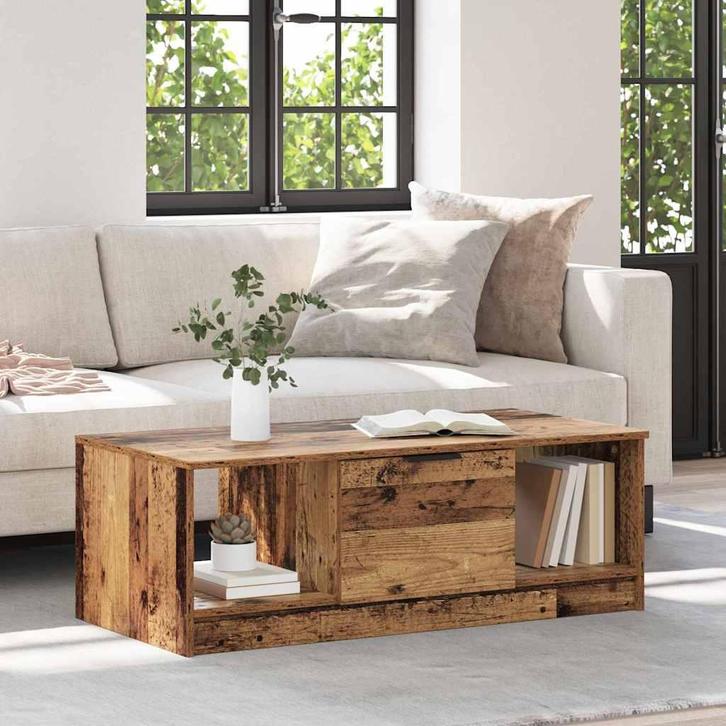 vidaXL Salontafel Oud hout 100 x 50 x 36 cm Bewerkt hout, Huis en Inrichting, Tafels | Salontafels, Nieuw, 50 tot 100 cm, Overige houtsoorten