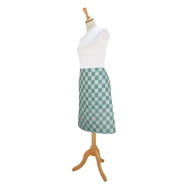 Schort Sloof Groen en Wit Geblokt 60x70cm 100% Katoen - Treb, Huis en Inrichting, Keuken | Textiel, Schort, Overige kleuren, Nieuw