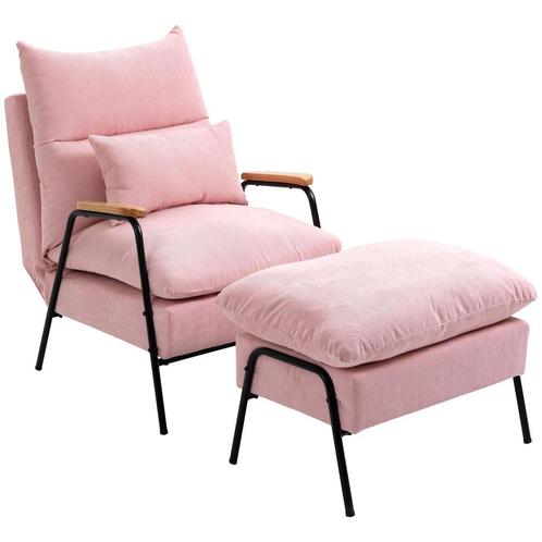 TRUUSK Oorfauteuil Met Voetenbank En Kantelbare Rugleuning R, Huis en Inrichting, Fauteuils, Nieuw, Verzenden