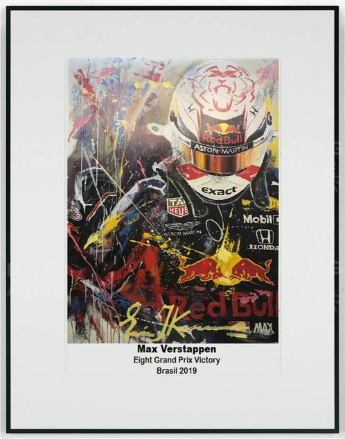 Max Verstappen 8th victory Brasil 2019 litho met lijst 70x90, Verzamelen, Automerken, Motoren en Formule 1, Formule 1, Nieuw, Verzenden