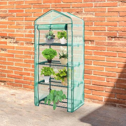 Lendo Online Tuinkas 4 etages PE hoes en wielen 69x49x165cm, Tuin en Terras, Kweekspullen, Nieuw, Verzenden