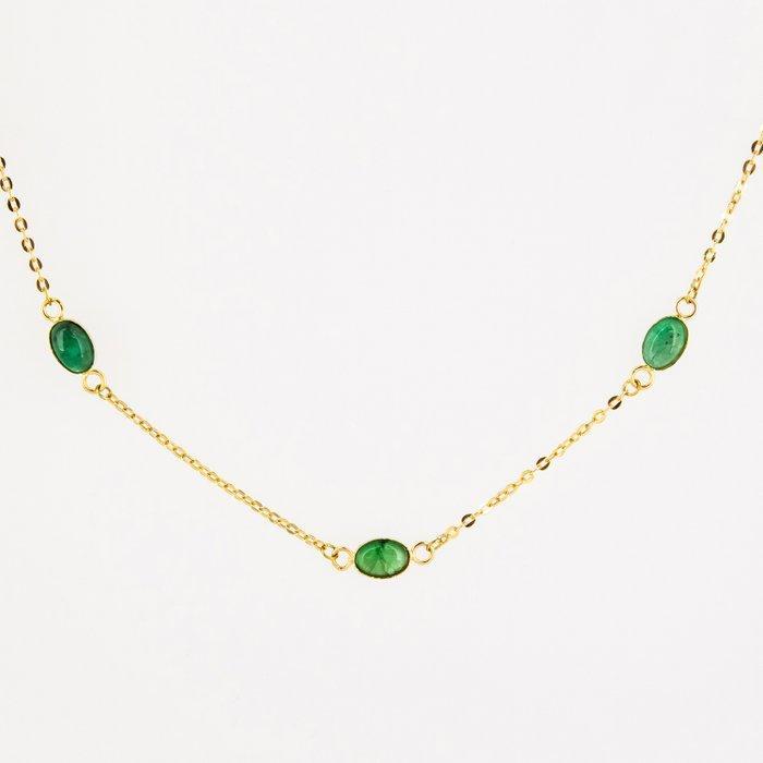 Hanger - 18 karaat Geel goud Smaragd, Sieraden, Tassen en Uiterlijk, Antieke sieraden