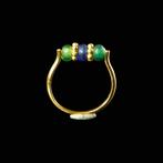 Oud-Romeins H rings en Oorbellen met Romeinse blauwe en