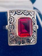 Zonder Minimumprijs - Ring - 9 kt. Roségoud, Zilver Robijn -, Nieuw