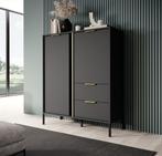 Dressoir Antraciet 103x40x123 cm goud zwarte pootjes, Nieuw, 25 tot 50 cm, 100 tot 150 cm, Modern