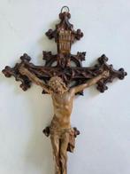 Beeld, Groot Kruisbeeld corpus Jezus 52x30 cm - 52 cm - Gips
