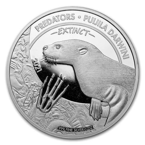 Congo Predators Extinct - Puijila Darwini 1 oz 2021, Postzegels en Munten, Munten | Afrika, Losse munt, Zilver, Overige landen