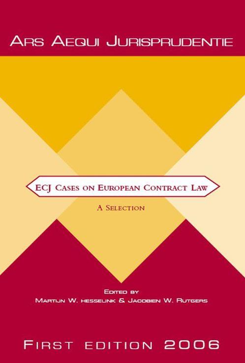 ECJ Cases on European Contract Law / Ars Aequi, Boeken, Wetenschap, Gelezen, Verzenden