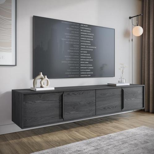 Meubella TV-Meubel grijs eiken 200 cm hangend, Huis en Inrichting, Kasten | Televisiemeubels, 200 cm of meer, 25 tot 50 cm, Nieuw