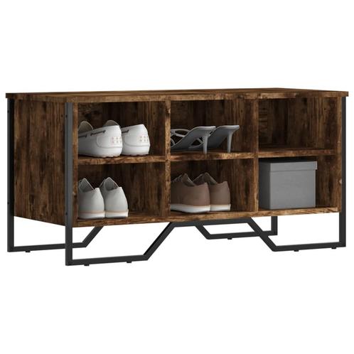 vidaXL Schoenenkast 90x38x45,5 cm bewerkt hout gerookt, Huis en Inrichting, Kasten | Schoenenrekken, Nieuw, Verzenden