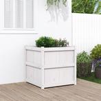 vidaXL Plantenbak 70x70x70 cm massief grenenhout wit, Tuin en Terras, Bloembakken en Plantenbakken, Verzenden, Nieuw, 60 tot 100 cm