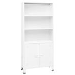 vidaXL Boekenkast industrieel 80x32x180 cm staal wit, Huis en Inrichting, Kasten | Boekenkasten, Verzenden, Nieuw, 50 tot 100 cm