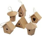 Mini vogelhuisjes 7 cm 6 stuks, Ophalen of Verzenden, Nieuw