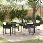 vidaXL Tuin Eetset 5 pcs Zwart poly rattan, Tuin en Terras, Tuinsets en Loungesets, Verzenden, Nieuw, Rotan