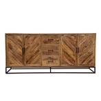 Dressoir Mangohout Sabia 200 cm, Verzenden, Nieuw, 200 cm of meer, Industriële meubels