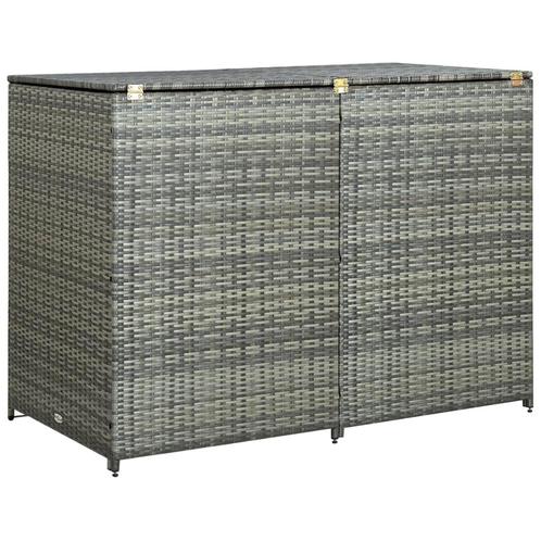 Containerberging dubbel 148x77x111 cm poly rattan antraciet, Tuin en Terras, Tuinhuizen, Nieuw, Verzenden