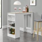 Bartafel met 3 planken 110x50x103 cm wit en eikenkleurig