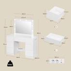 Kaptafel met LED Spiegel en 7 Laden en Oplaadpunt, Huis en Inrichting, Verzenden, Nieuw