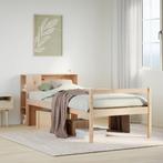 vidaXL Bed met boekenkast zonder matras massief grenenhout, Huis en Inrichting, 100 cm, Eenpersoons, Bruin, Verzenden