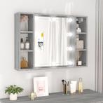 vidaXL Spiegelkast met LED-verlichting 76x15x55 cm grijs, Huis en Inrichting, Kasten | Overige, Verzenden, Nieuw