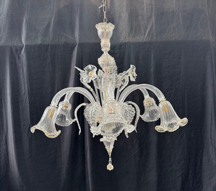 Kroonluchter - Liscio - Muranoglas - 6 luci / 70 cm diameter, Antiek en Kunst, Antiek | Lampen