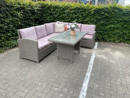 Mooie loungeset te koop, Tuin en Terras, Tuinsets en Loungesets, Bank, Eettafel, 6 zitplaatsen, Gebruikt, Overige materialen, Loungeset