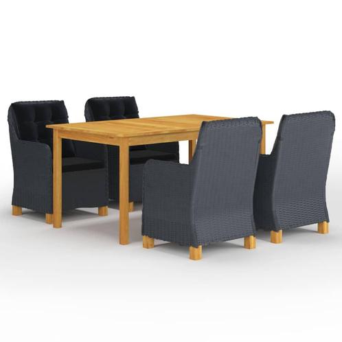 vidaXL 5-delige Tuinset donkergrijs, Tuin en Terras, Tuinsets en Loungesets, Tuinset, Nieuw, 4 zitplaatsen, Hardhout, Verzenden