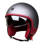 Motocubo beetle jethelm met vizier | mat titanium | ECE 22.0, Verzenden, Nieuw met kaartje