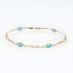 Armband - 14 karaat Geel goud Turquoise, Sieraden, Tassen en Uiterlijk, Armbanden, Nieuw