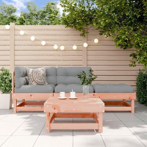 vidaXL 4-delige Loungeset met kussens massief douglashout, Tuin en Terras, Tuinsets en Loungesets, Loungeset, Nieuw, 4 zitplaatsen